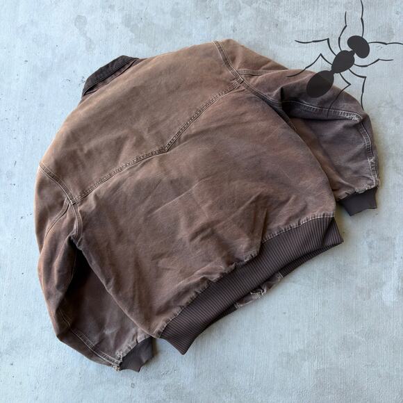 Vintage Y2K Carhartt J14 DKB faded brown work wear jacket - Picture 6 of 9